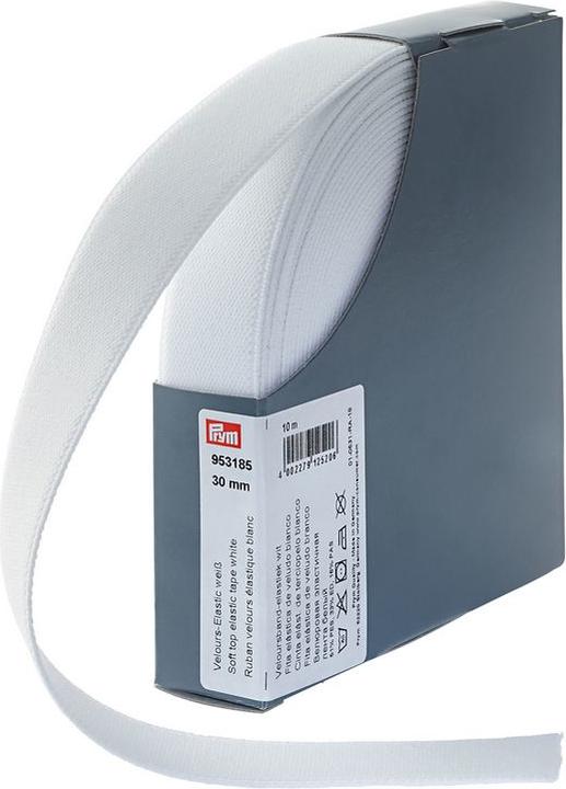Immagine prodotto Prym Elastico velour, bianco 30 mm, cassetta 10 m