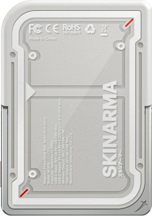 Actual product image Skinarma Powerbank Nexus Mecha Magnetic Kick-Stand 5000mAh 20W PD USB-C MagSafe grey (5000 mAh, 20 W)