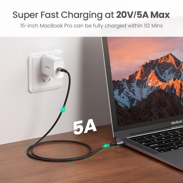 Produktbild Ugreen USB C — USB C (0.50 m, USB 2.0, 100 W)