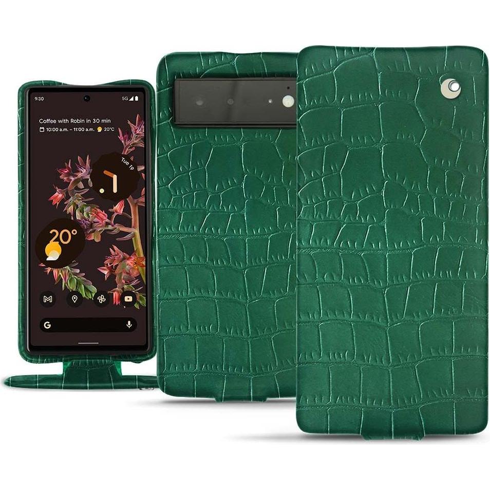 Noreve Lederschutzhülle vertikal (Google Pixel 6), Smartphone Hülle, Grün