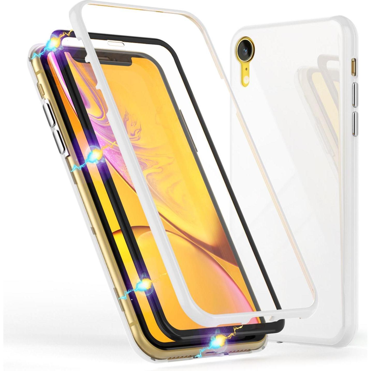 Nalia 360 Grad Handyhülle (Apple iPhone XR), Smartphone Hülle, Weiss