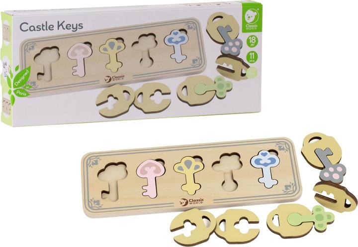 Immagine prodotto Classic World Puzzle sensoriale Montessori in legno Chiavi e serrature da abbinare