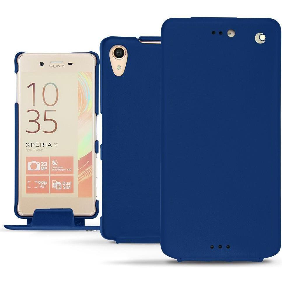 Noreve Lederschutzhülle vertikal (Sony Xperia X Performance), Smartphone Hülle, Blau