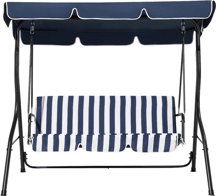 Actual product image Beliani Hollywood Swing Sun Canopy Blue / White CHAPLIN
