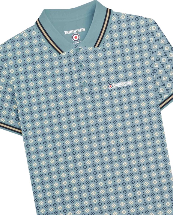 Actual product image Lambretta Mens SS25 Geometric Big & Tall Polo Shirt (5XL)