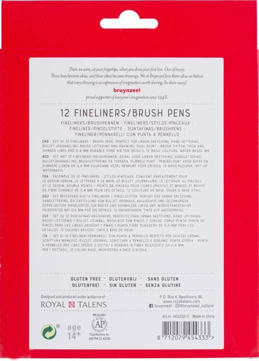 Produktbild Bruynzeel Fineliner Pinselstifte (12x)