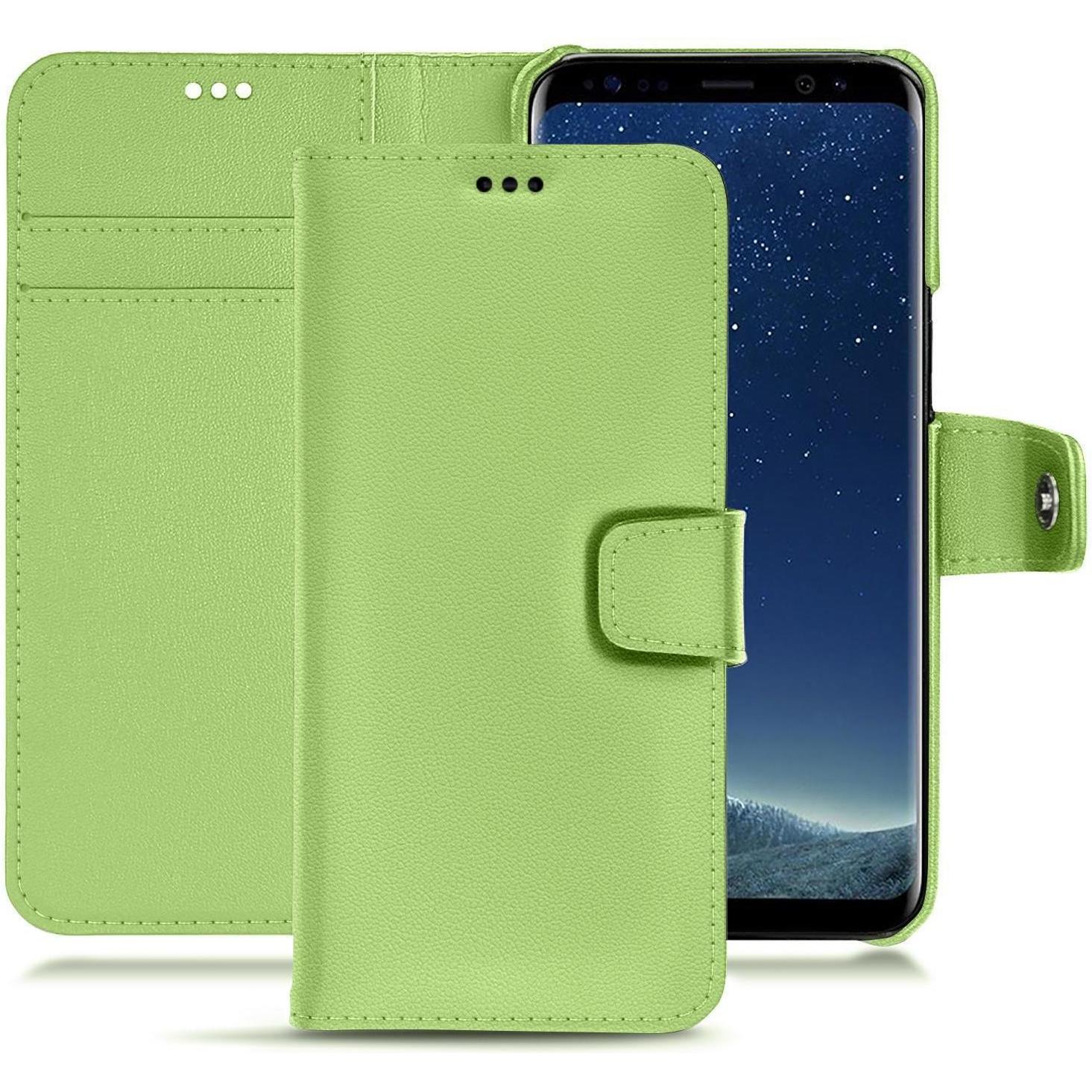 Noreve Lederschutzhülle Wallet (Samsung Galaxy S8+), Smartphone Hülle, Grün