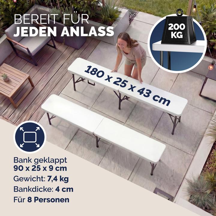 Image du produit Casaria Lot de 2 bancs pliants