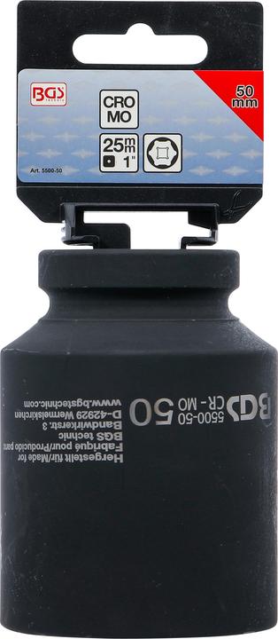 Produktbild BGS Kraft-Steckschlüssel-Einsatz Sechskant, tief Antrieb Innenvierkant 25 mm (1") SW 50 mm (50 mm)