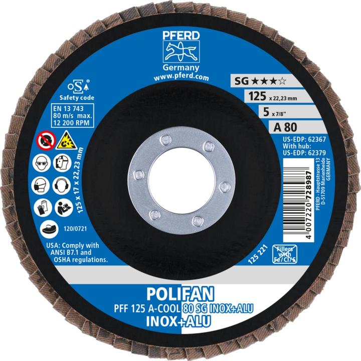 Actual product image Pferd POLIFAN serrated lock washer PFF ACOOL 80 SG INOX ALU (80)
