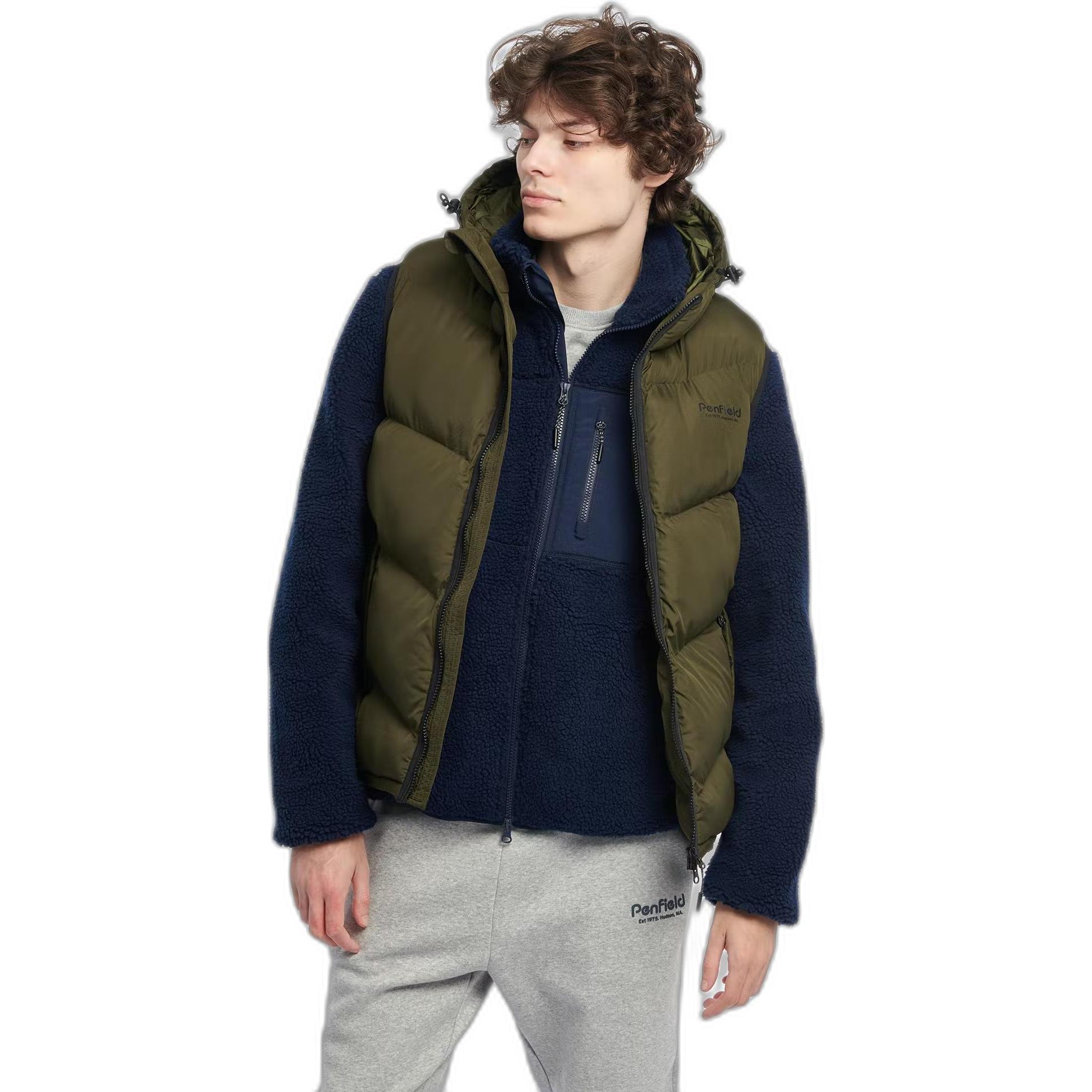 Thumbnail - Penfield, Herren, Weste, geteppte kapuzenwete mit winkel hudon cript quilt riptop, Grün, (S)
