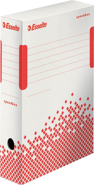 Produktbild Dymo Archiv-Schachtel SPEEDBOX, DIN A4, weiss/rot,(B)80 mm aus 100% recycelter Pappe, zu 100% wied (A4)