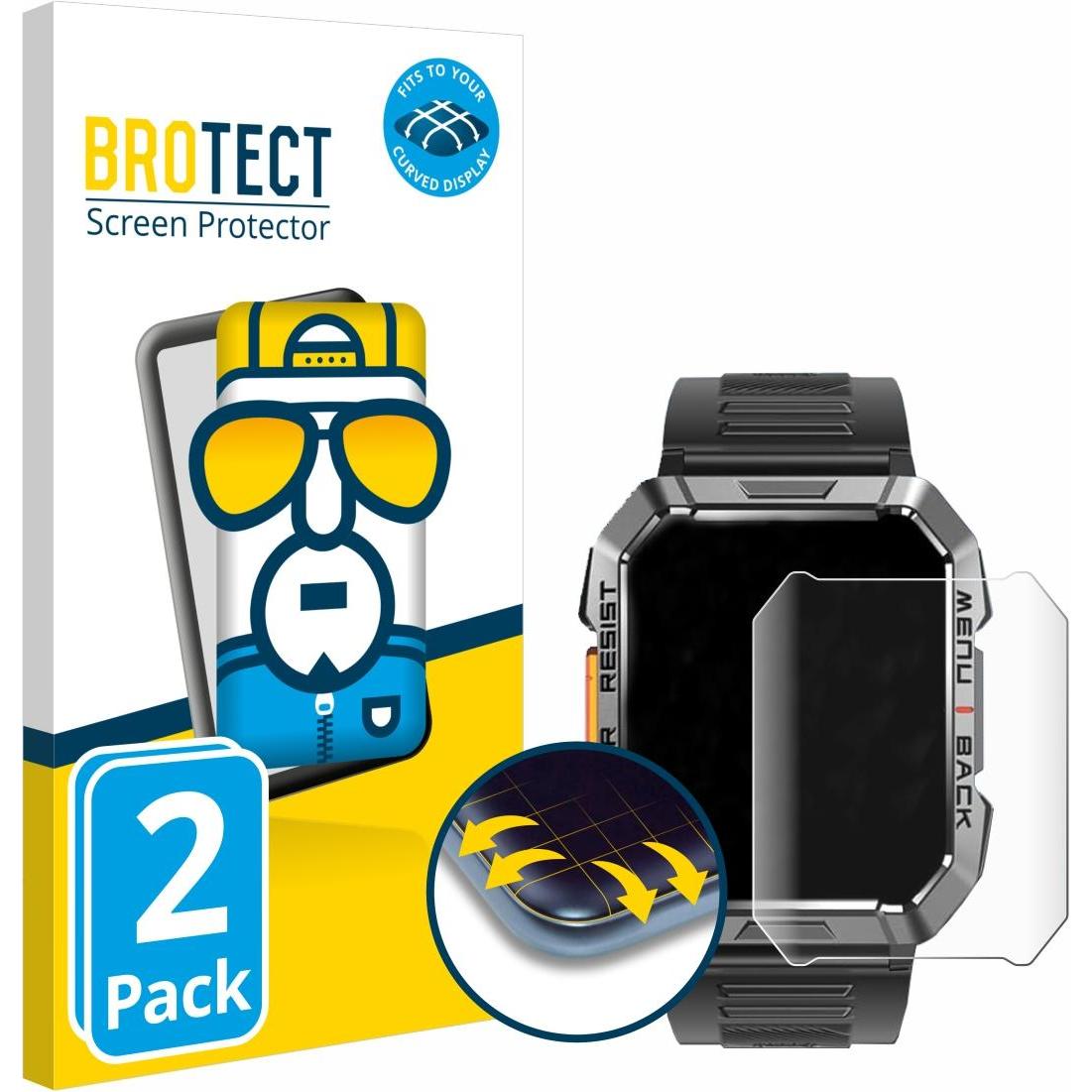 BROTECT Fullscreen Schutzfolie Displayschutz Folie Klar Transparent, Smartwatch Schutzfolie, Transparent