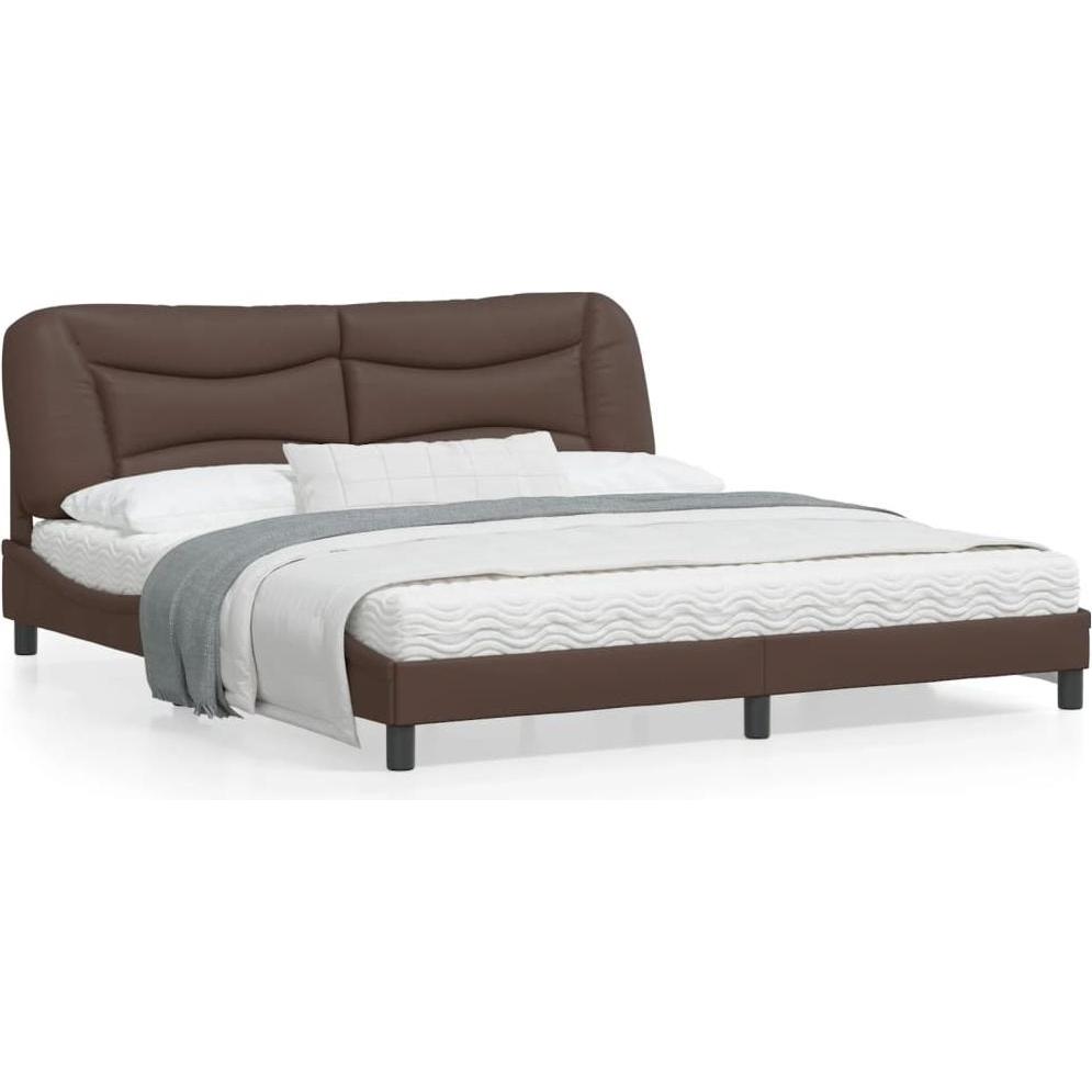 VidaXL, Bett, Bettgestell mit LED Kunstleder (180 x 200 cm)