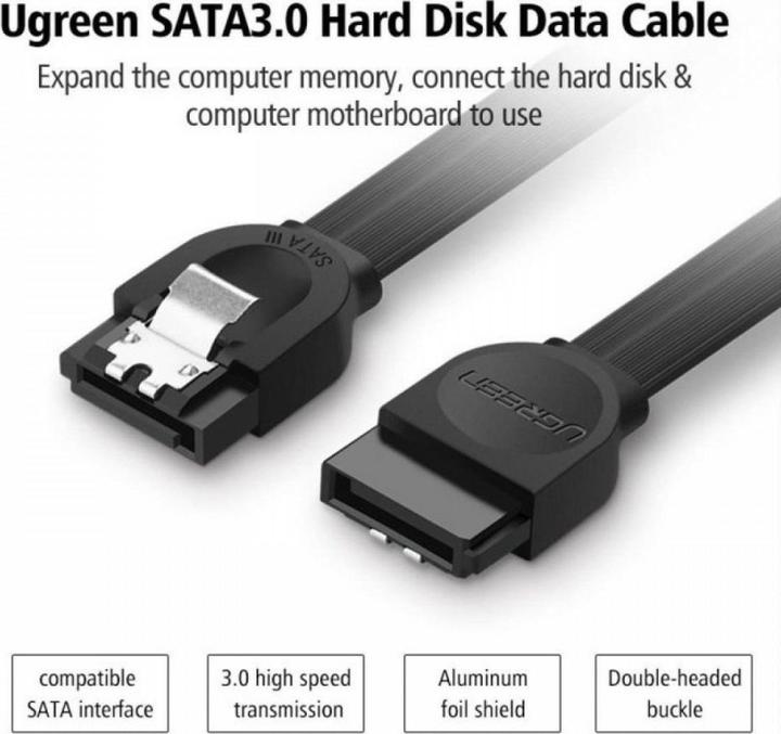 Actual product image Ugreen SATA 3.0 cable angled 90-degree