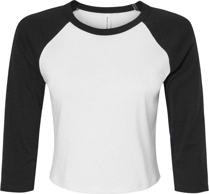 Bella Canvas TShirt Raglanärmel Mikro Rippen 34 Ärmel