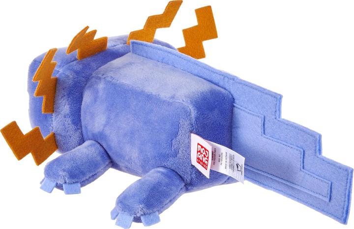 Mattel Minecraft-Peluche Axolotl Bleu-du jeu vidéo à collectionner, 20 cm (20.32 cm)