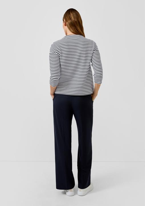 Produktbild s.Oliver Sweatshirt Gestreiftes Sweatshirt mit 3/4-Ärmeln und Stehkragen (40)
