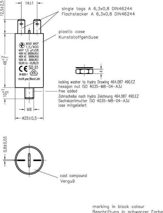 Actual product image MKP motor capacitors