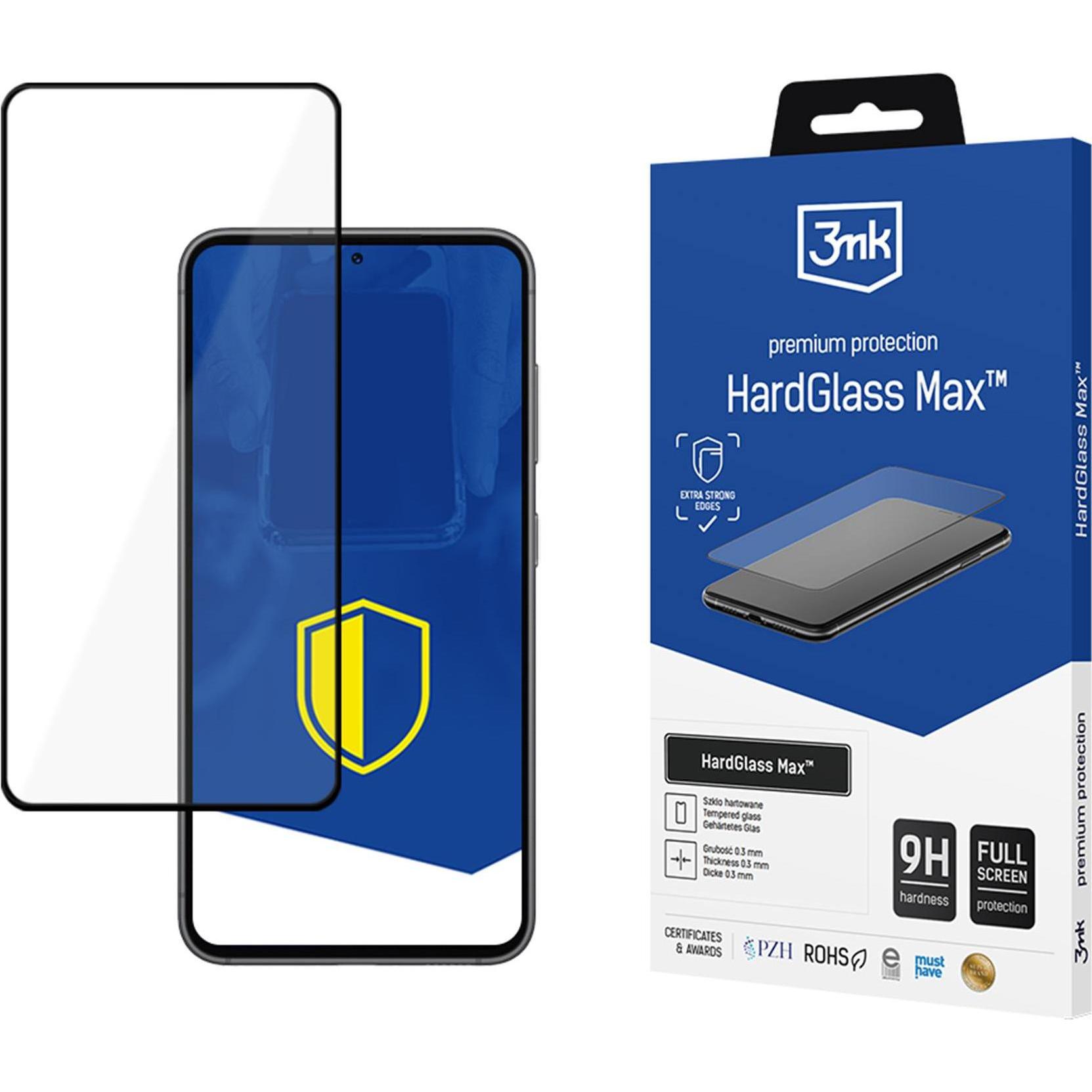 3MK tvrzené sklo Hardglass Max pro Samsung Galaxy S23+ (1 pz., Samsung Galaxy S23+), Pellicola protettiva smartphone, Trasparente