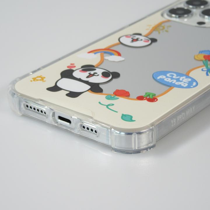 Actual product image PhoneLook Cover Silicone Bumper with Reinforced Corners Mirror Cute Panda (Apple iPhone 13 Pro Max)