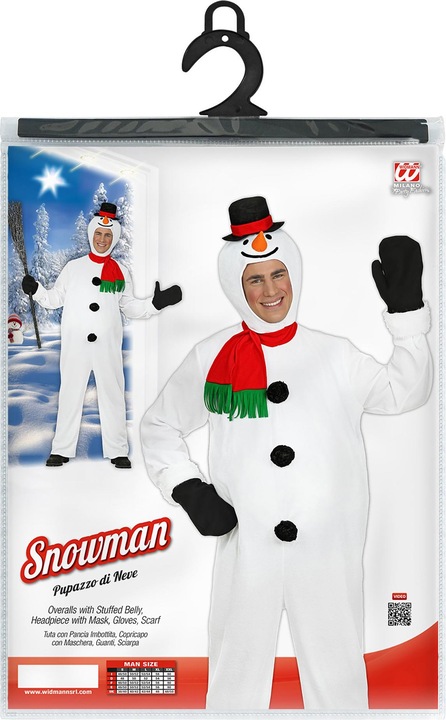 Image du produit Widmann HOMME DE NEIGE (combinaison avec gros ventre, couvre-chef avec masque, gants, écharpe), S (S)