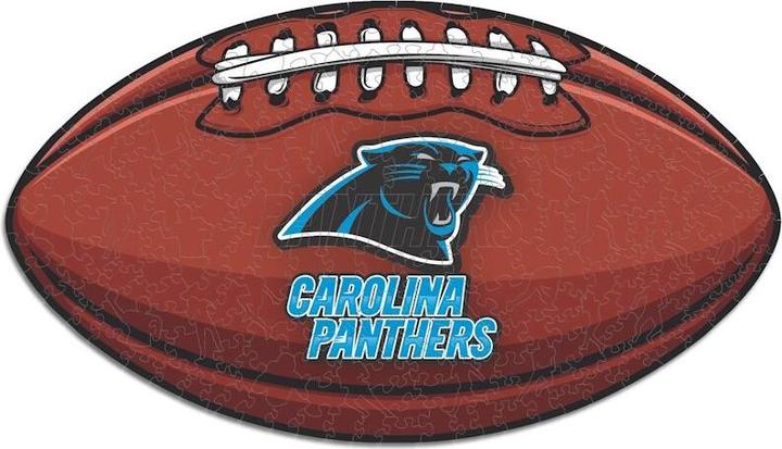 Actual product image Iconic NFL - Carolina Panthers– Football with Logo - Wooden Puzzle Size M (270 pieces) (270 pieces)