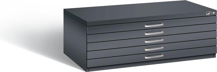 Actual product image C+P CP 7100 Plan cupboard black-grey with 5 drawers 110.0 x 76.5 x 42.0 cm