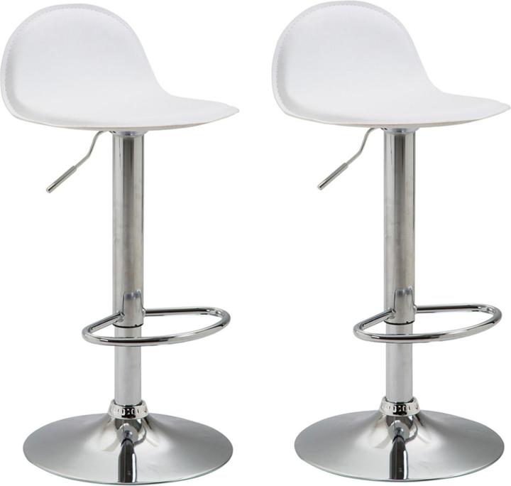 CLP Set of 2 bar stools Lana V2 imitation leather, white