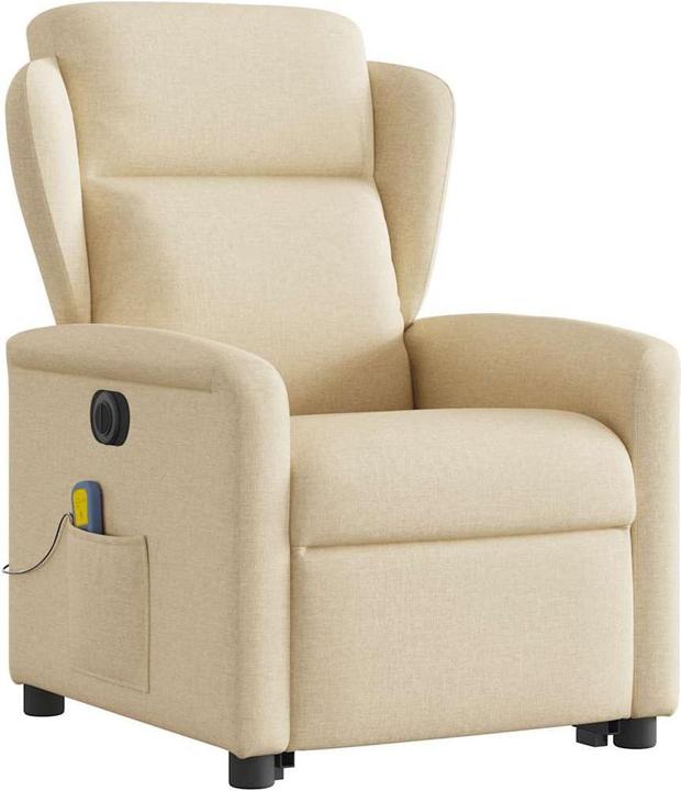 Immagine prodotto VidaXL Poltrona massaggiante elettrica con ausilio stand-up in tessuto crema