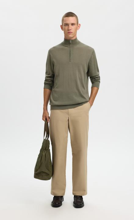Actual product image Selected Slhtray Ls Knit Merino Half Zip Noos (L)
