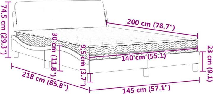 Image du produit vidaXL Bettgestell (140 x 200 cm)