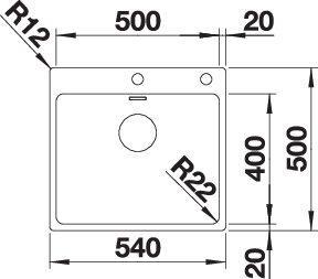 Productafbeelding Blanco Andano 500-IF/A (Aanrecht, 50 cm, 54 cm)