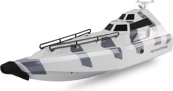 Amewi Barca nera Turbo militare bianca, 420 mm, RTR
