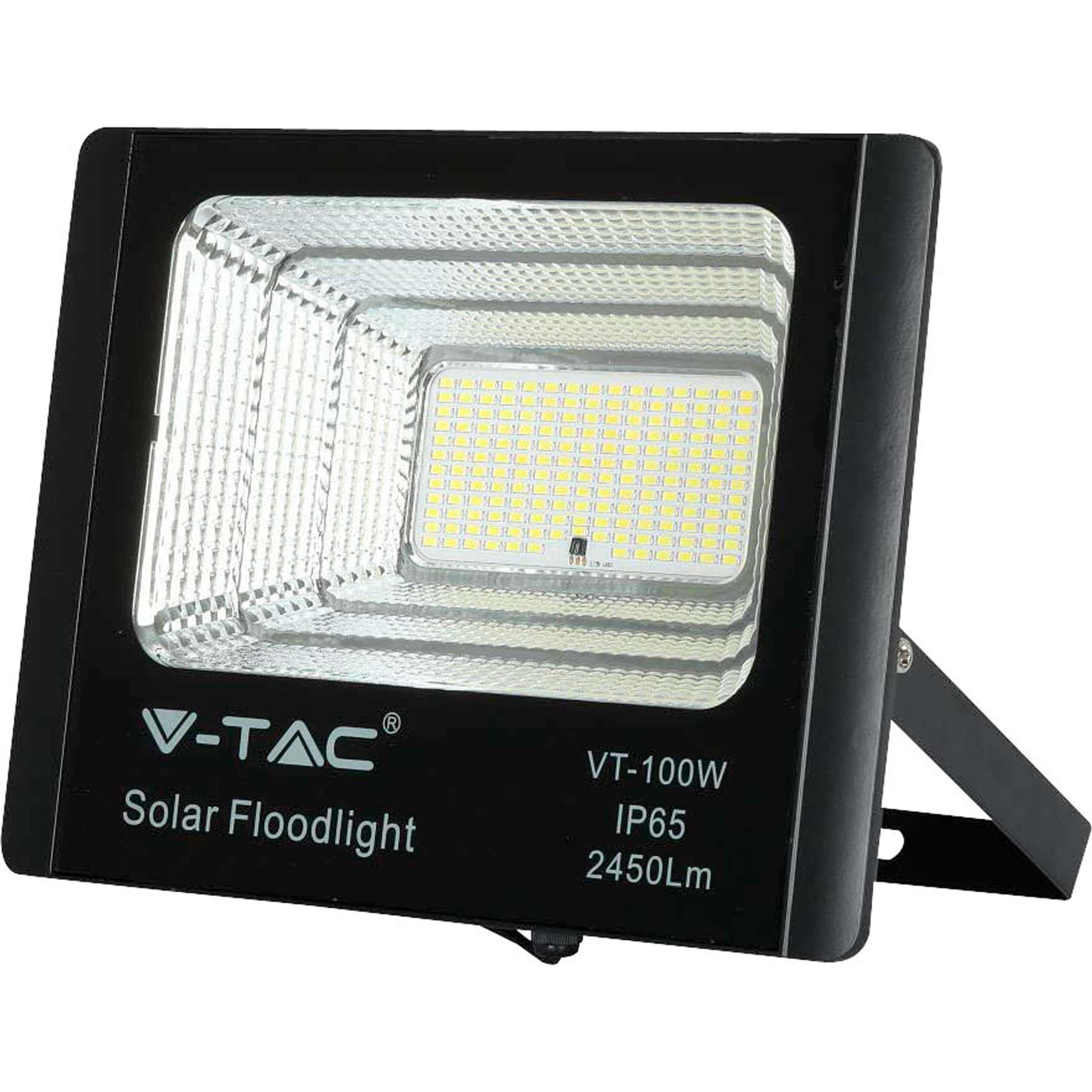 V-TAC, Fassadenbeleuchtung, VT100W 35W Solarpanel LEDFlutlicht 6000K (2450 lm)