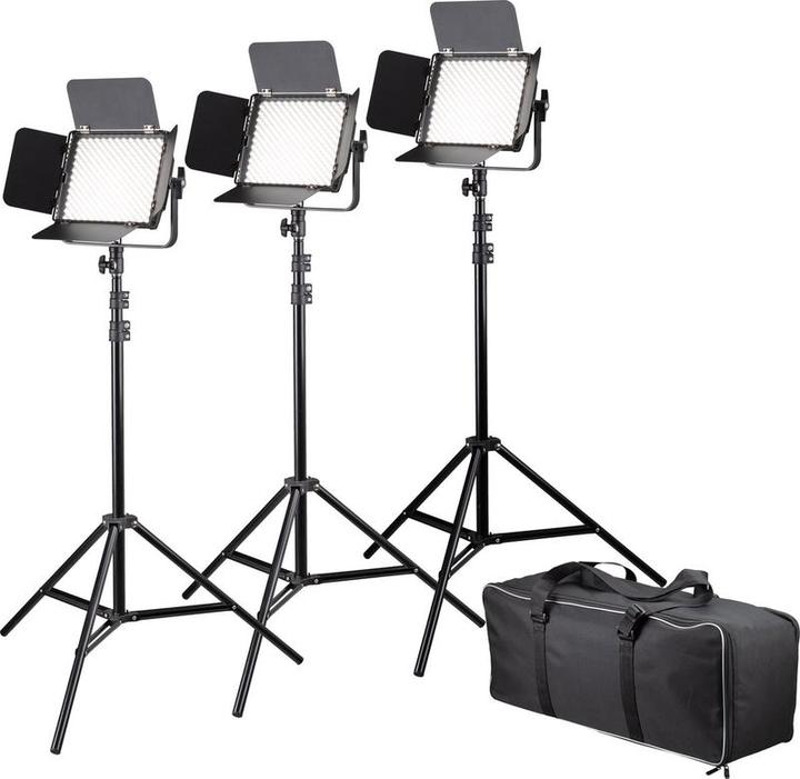 Produktbild Bresser Fotostudioset - BR-600MB - Set van Drie Lampen + Statief - 36W Bi-Color - Geschikt voor op Locatie