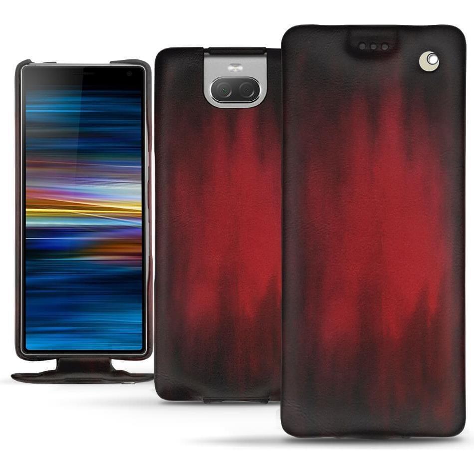 Noreve Lederschutzhülle vertikal (Sony Xperia 10 Plus), Smartphone Hülle, Rot