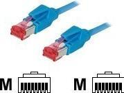 Image du produit Tecline Câble patch S/FTP, PiMF, Cat 6, bleu, 10,0 m sans halogène, avec câble Draka et connecteurs Hiroso (S/FTP, CAT6, 10 m)