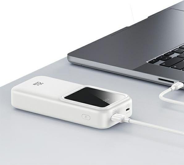 Actual product image Usams Powerbank z wbudowanymi kablami USB-C+Lightning 30000 mAh 20W PD+Qc 3.0 Fast Charge X-chel Ser (30000 mAh, 20 W, 111 Wh)