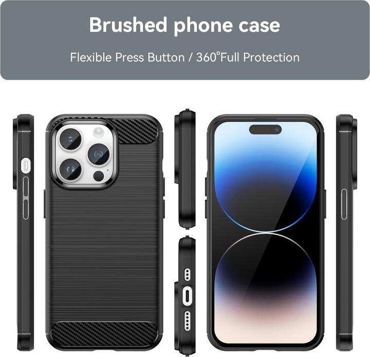 Image du produit Cadorabo Housse pour Apple iPhone 14 PRO en TPU Ultra Slim Carbone Inox Style Combi (Apple iPhone 14 Pro)
