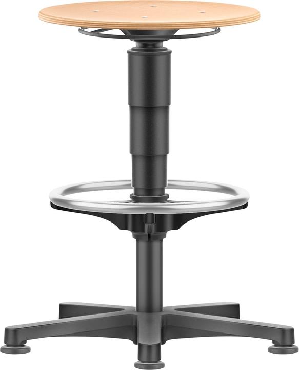 Bimos Drehhocker Bodengleiter u.FuÃŸring Buche natur Sitz-H.560-830mm HO
