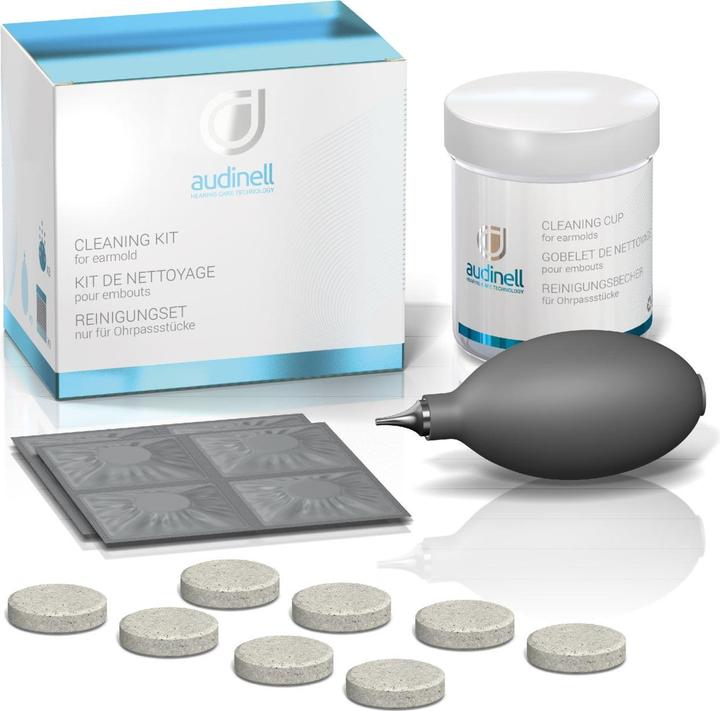Audinell Reinigungsset für Hörgeräte – mit Becher, Puster & Tabs