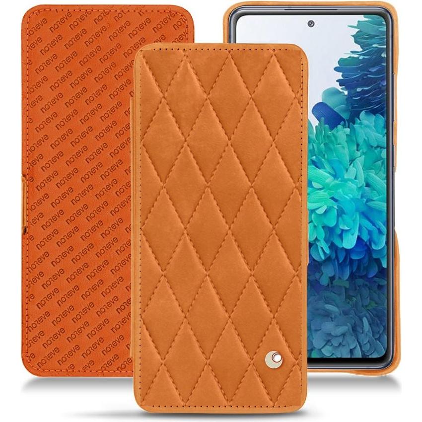 Noreve Lederschutzhülle horizontal (Samsung Galaxy S20 FE), Smartphone Hülle, Orange