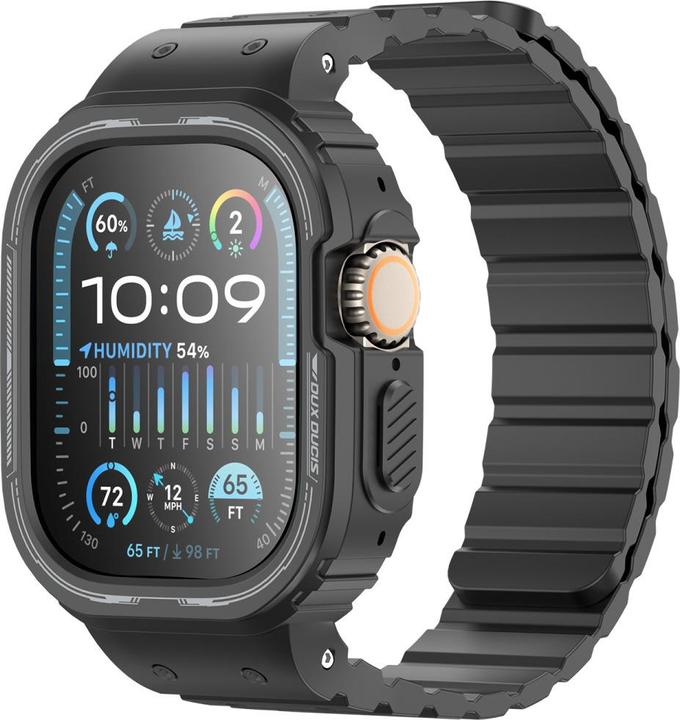 Actual product image Dux Ducis OA Strap Apple Watch 38mm/40mm/41mm - Black (38 mm, 40 mm, 41 mm, Silicone, Apple Watch Series 2, Apple Watch Series 1, Apple Watch Series 3, Apple Watch Series 4, Apple Watch Series 5, Apple Watch Series 6, Apple Watch Series 7, Apple Watch Series 8, Apple Watch Series 9, Apple Watch SE)