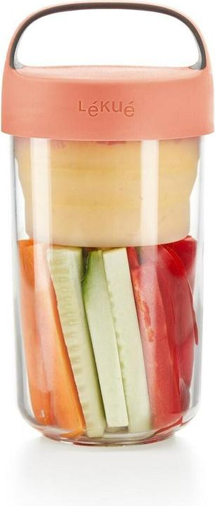 Actual product image Lékué Jar To Go coral, large 60 cl, Ø9.2 cm H 18.8 cm