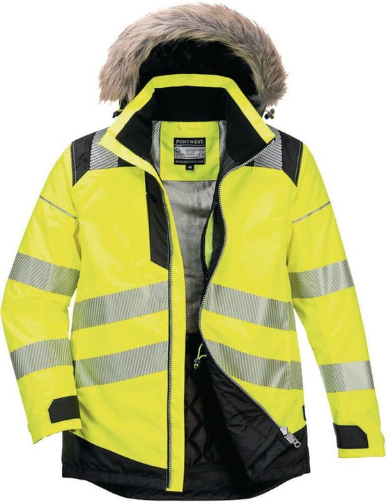Actual product image Portwest Hi-vis winter parka PW369 yellow/black (4XL)