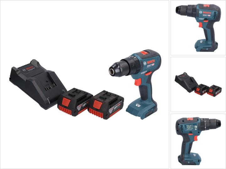 Actual product image Bosch Professional Bosch GSB 18V-55 Professional Battery Impact Drill 18 V 55 Nm Brushless + 2x Battery 5.0 Ah + (Rechargeable battery operated)