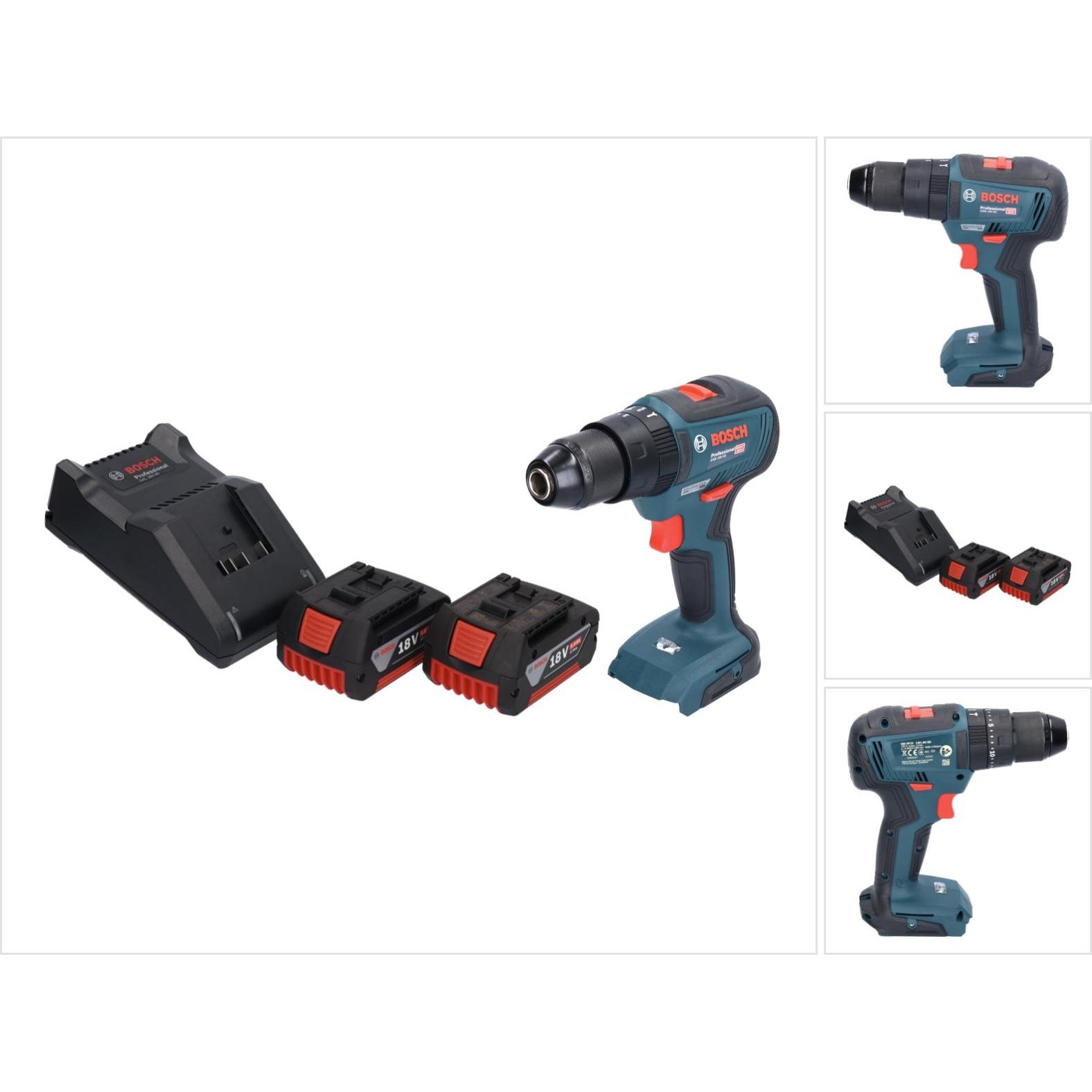 Bosch Professional, Bohrmaschine + Akkuschrauber, Bosch GSB 18V-55 Professional Akku Schlagbohrschrauber 18 V 55 Nm Brus...
