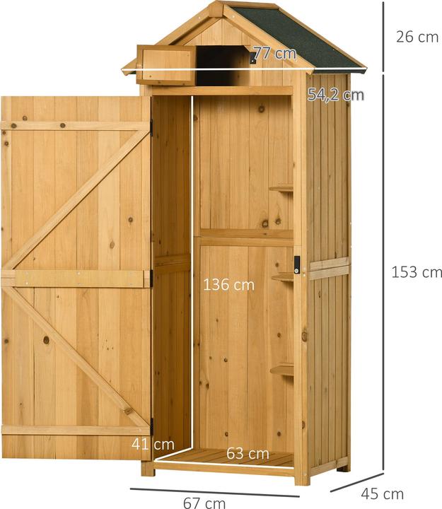 Produktbild Outsunny Gerätehaus mit Regalböden