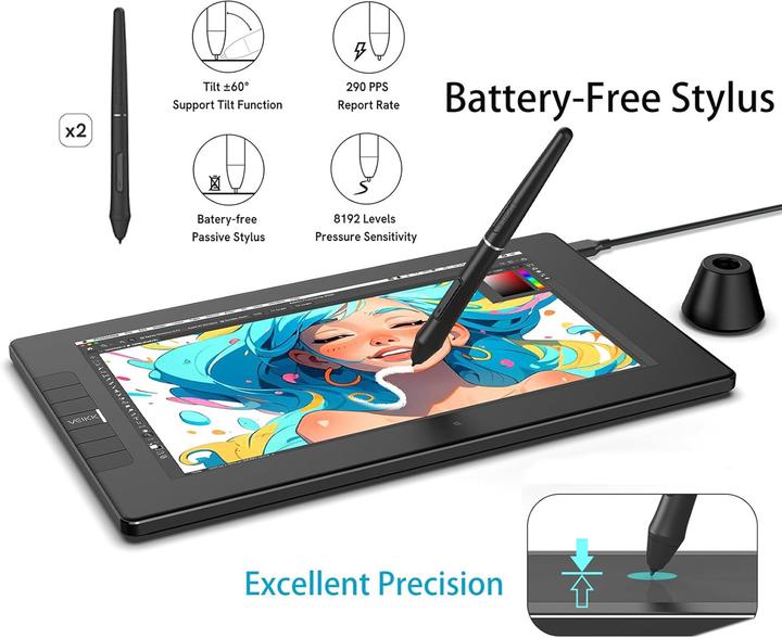 Image du produit Veikk VK1200V2 Grafiktablett mit Display (12")